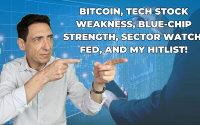 Bitcoin, Tech Stock Weakness, Blue-Chip Strength, Sector Watch, Fed, and My Hitlist